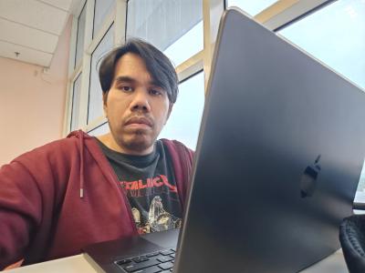 Pretending to work for the camera